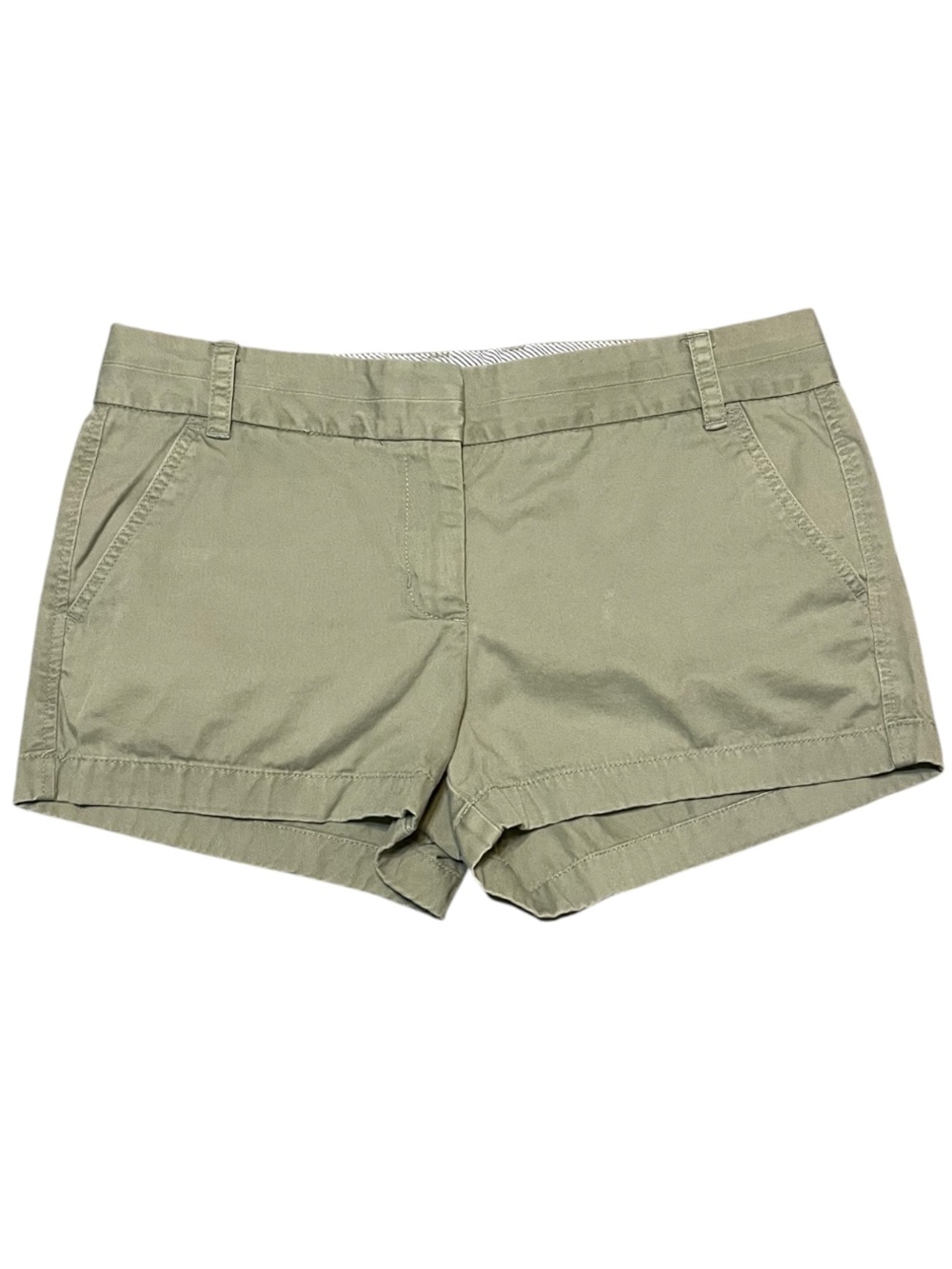 Women's J. Crew Classic Twill Chino Shorts Size 10 Olive Green